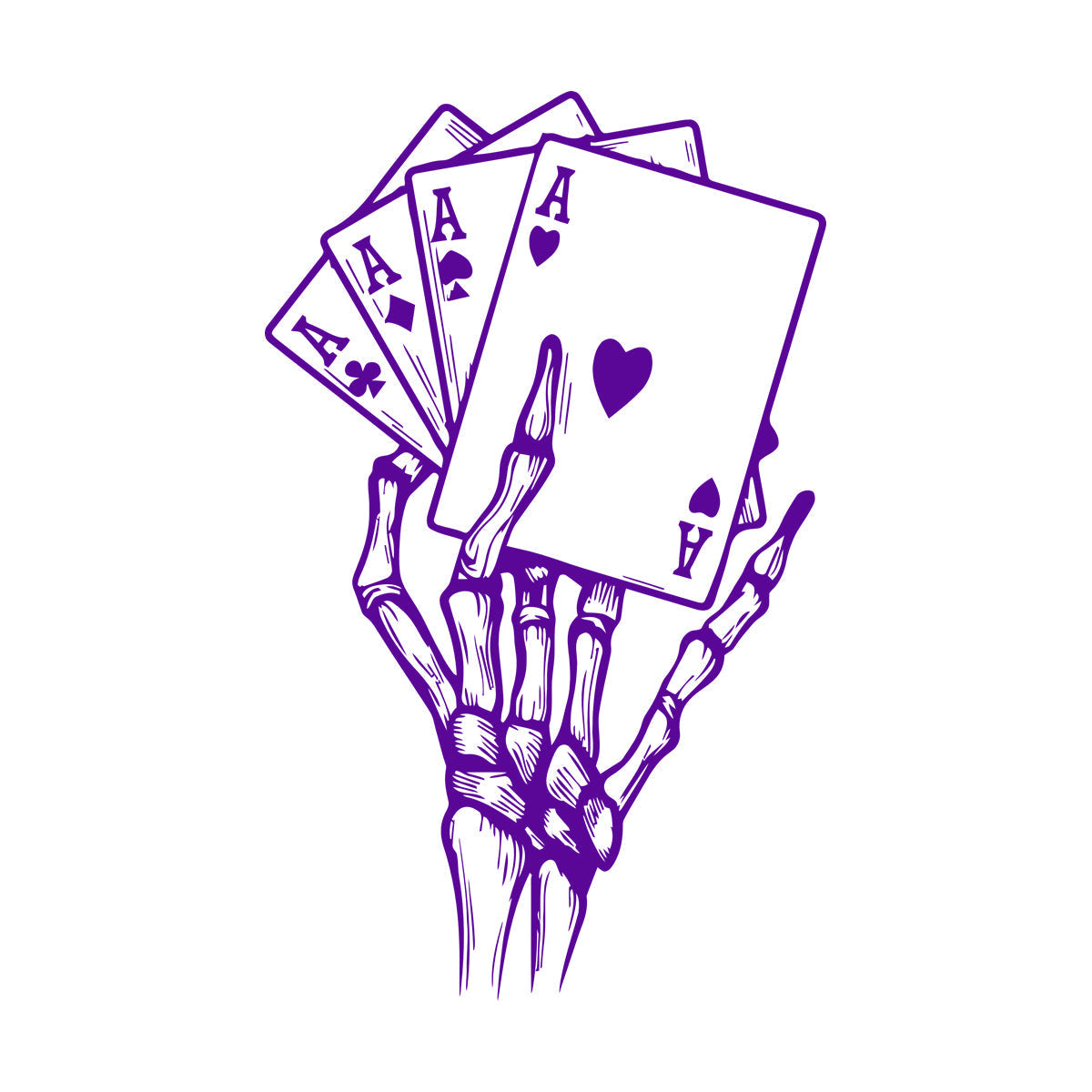 Wall Decals Paster Paper Skeleton Hand Drawings Playing Cards Aces Multiple Size Options