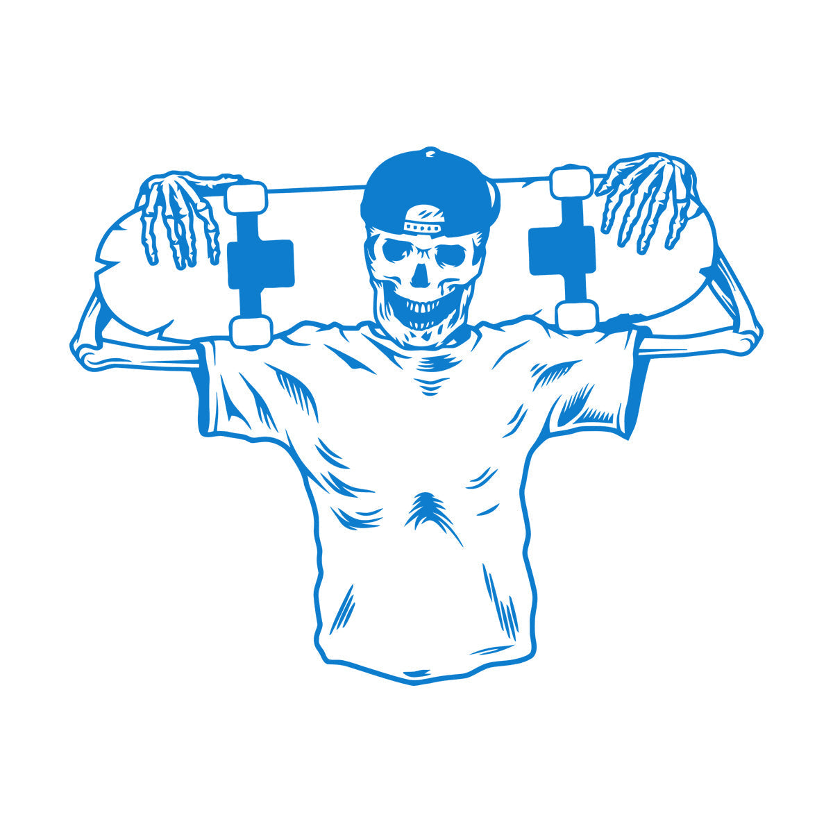 Skull Bones Cap Skateboard Skater Vinyl Wall Stickers Waterproof