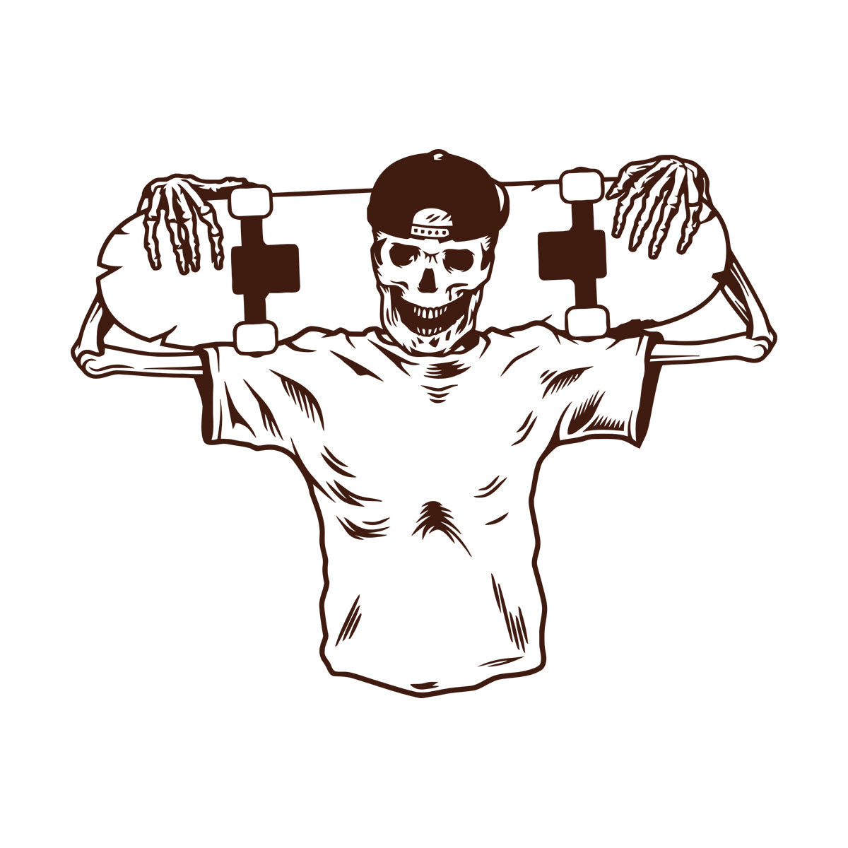 Skull Bones Cap Skateboard Skater Vinyl Wall Stickers Waterproof