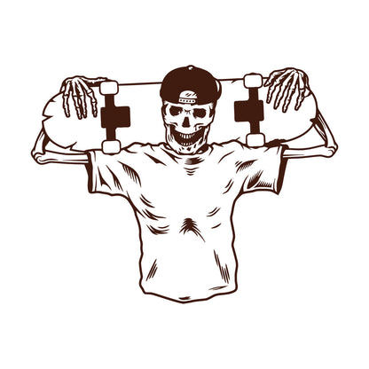 Skull Bones Cap Skateboard Skater Vinyl Wall Stickers Waterproof