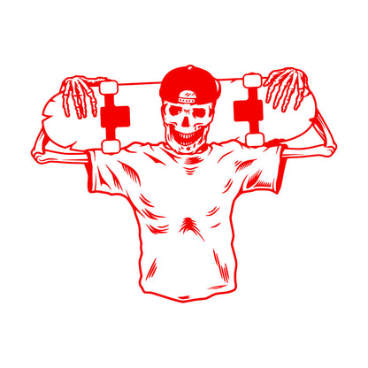 Skull Bones Cap Skateboard Skater Vinyl Wall Stickers Waterproof