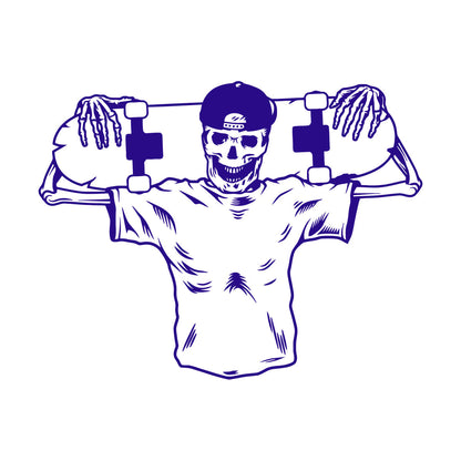 Skull Bones Cap Skateboard Skater Vinyl Wall Stickers Waterproof