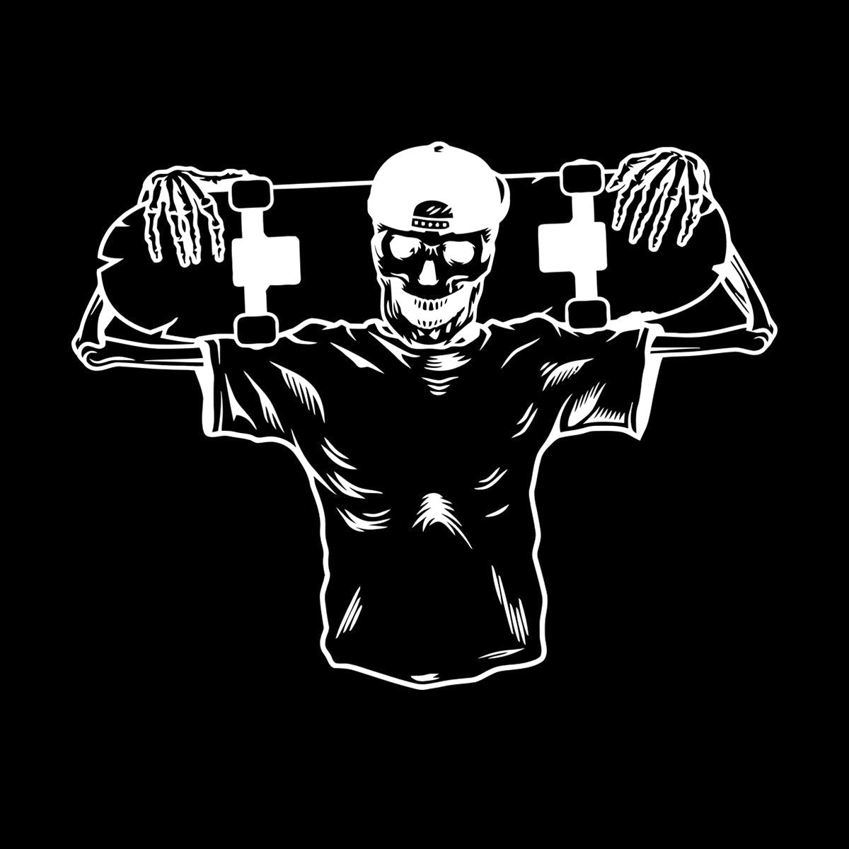 Skull Bones Cap Skateboard Skater Vinyl Wall Stickers Waterproof