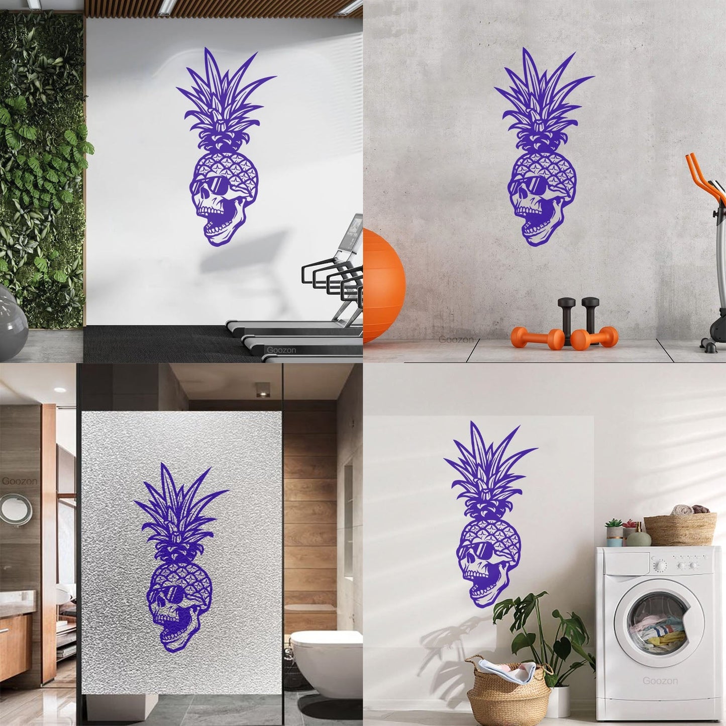 Skull Glasses Skeleton Pineapple Tropical Fruit Mural And Wall Vinyl Decal Art Decoration