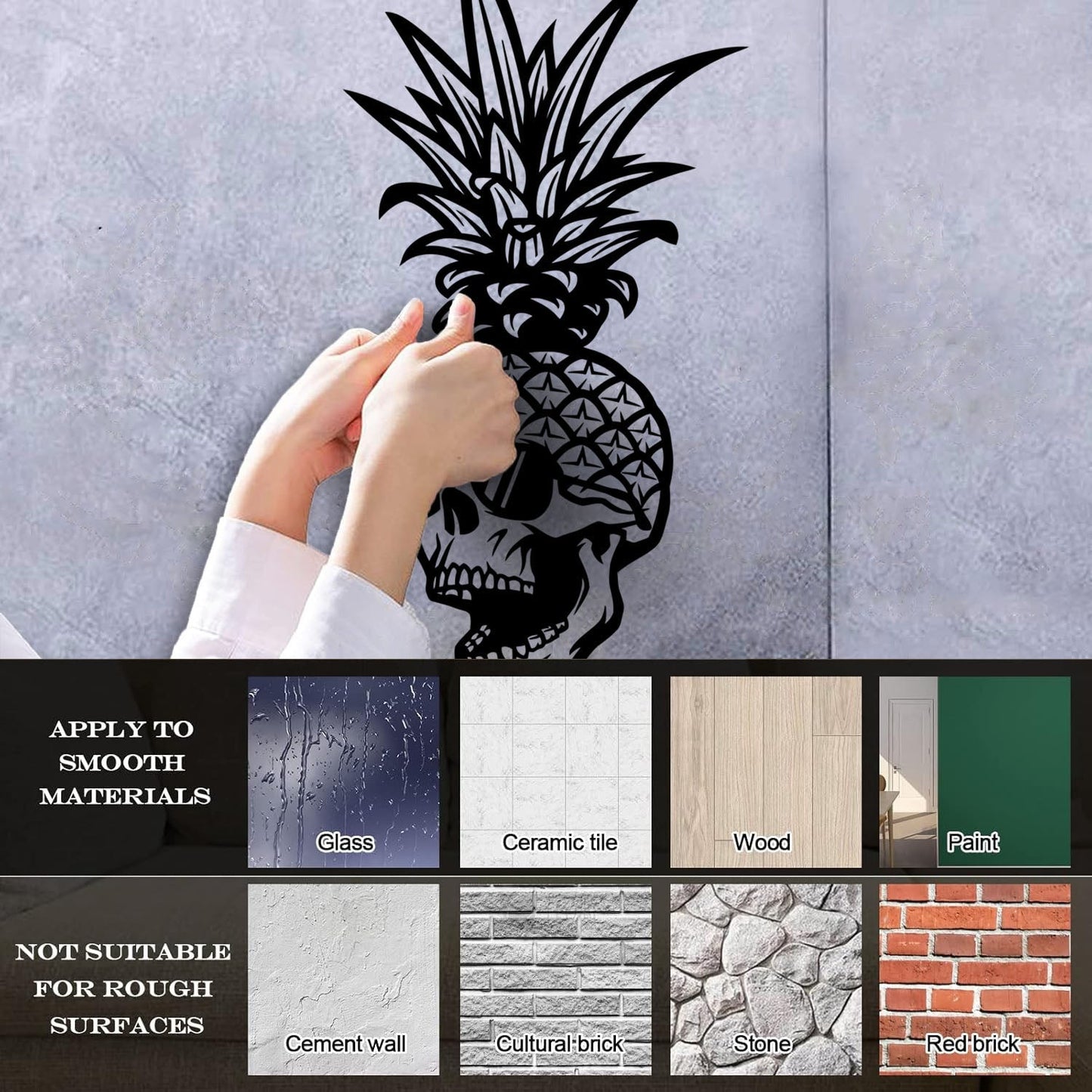 Skull Glasses Skeleton Pineapple Tropical Fruit Mural And Wall Vinyl Decal Art Decoration