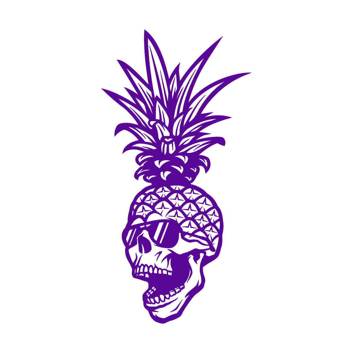 Skull Glasses Skeleton Pineapple Tropical Fruit Mural And Wall Vinyl Decal Art Decoration
