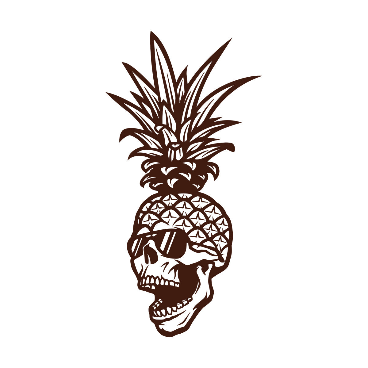 Skull Glasses Skeleton Pineapple Tropical Fruit Mural And Wall Vinyl Decal Art Decoration