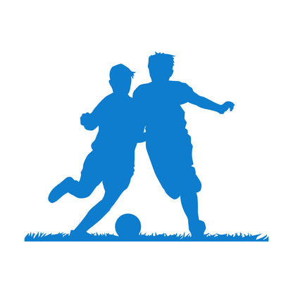 Fine Carving Stickers Soccer Boys Players Silhouette Ball Game Window Decals