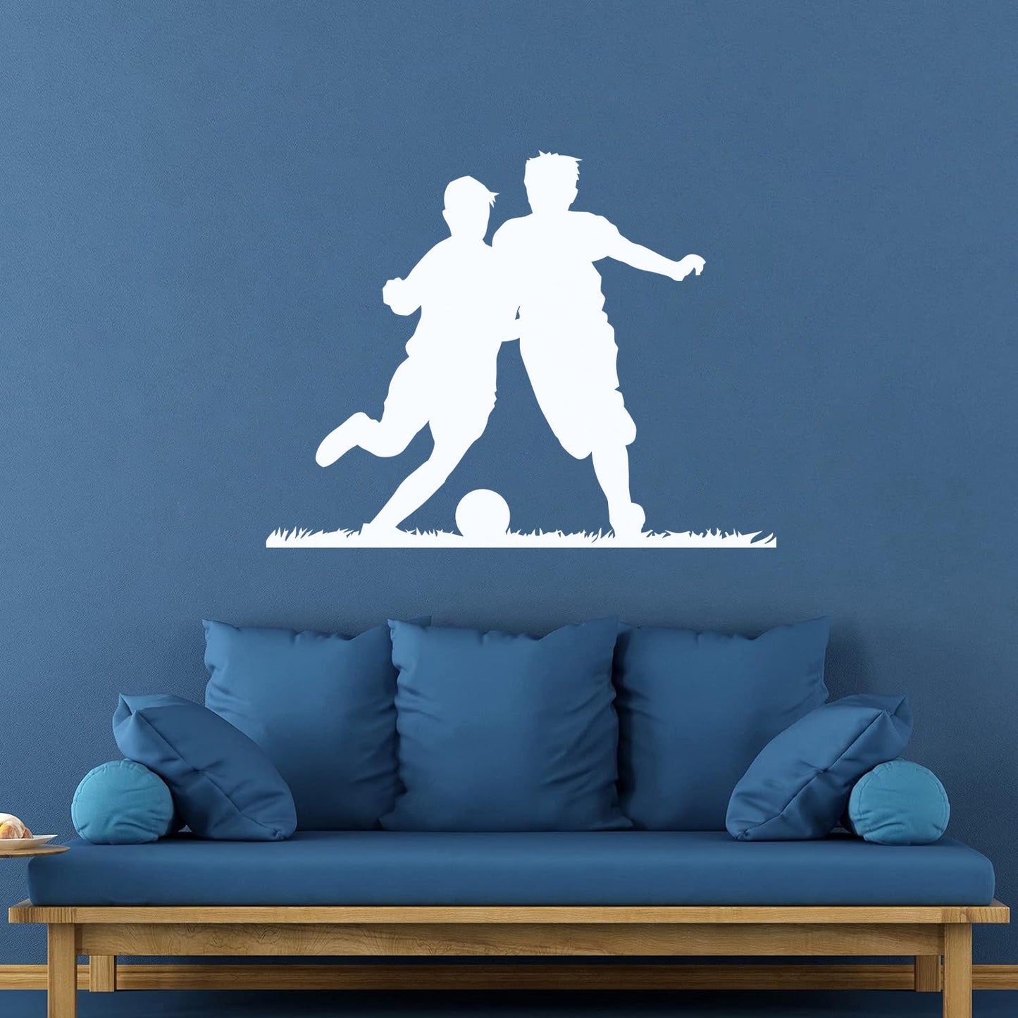 Fine Carving Stickers Soccer Boys Players Silhouette Ball Game Window Decals