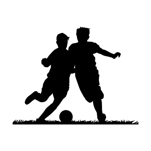 Fine Carving Stickers Soccer Boys Players Silhouette Ball Game Window Decals