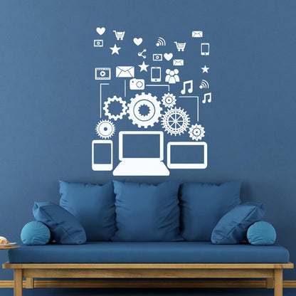 Wall Stickers Social Network Communication Gadgets Glass Stickers