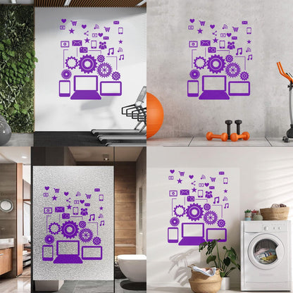 Wall Stickers Social Network Communication Gadgets Glass Stickers