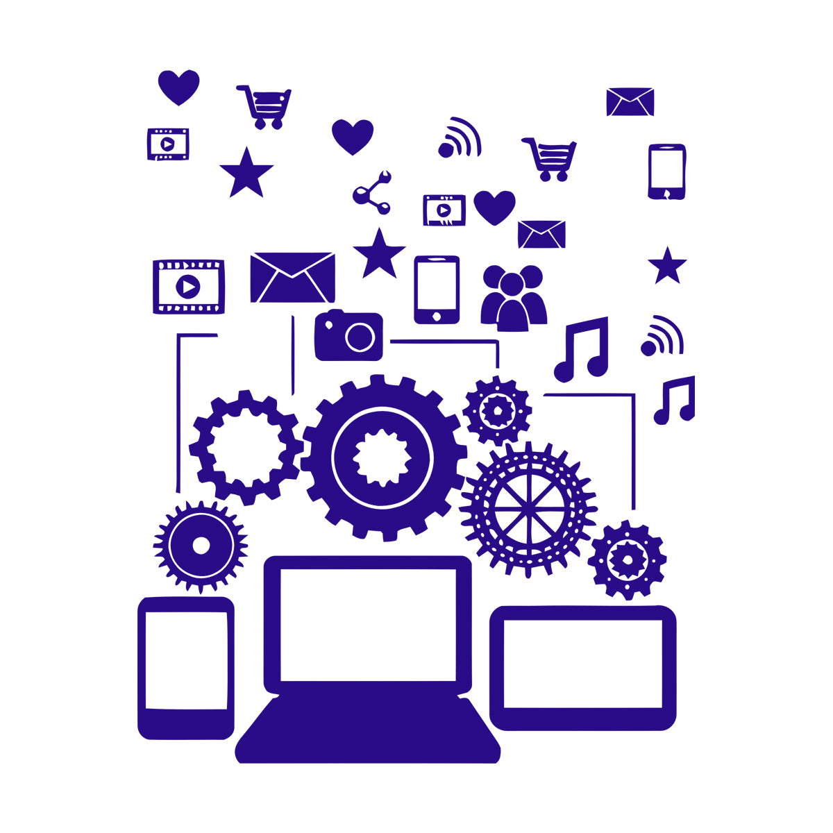 Wall Stickers Social Network Communication Gadgets Glass Stickers