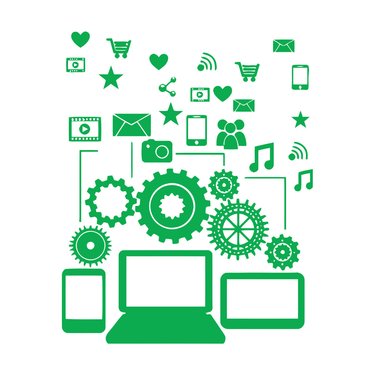 Wall Stickers Social Network Communication Gadgets Glass Stickers