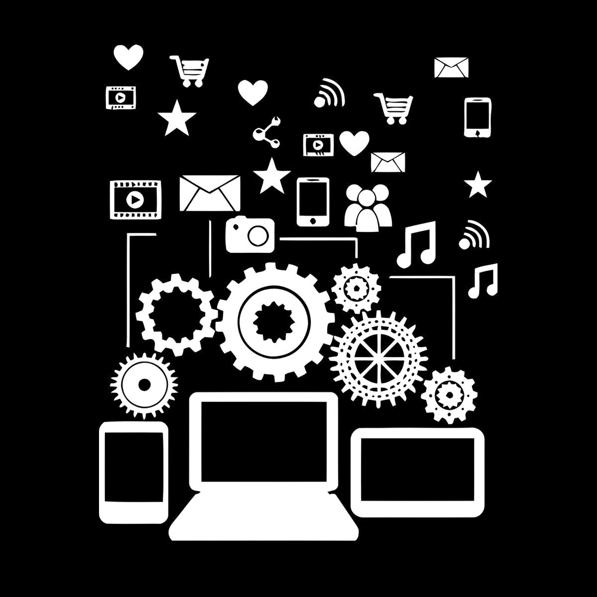 Wall Stickers Social Network Communication Gadgets Glass Stickers