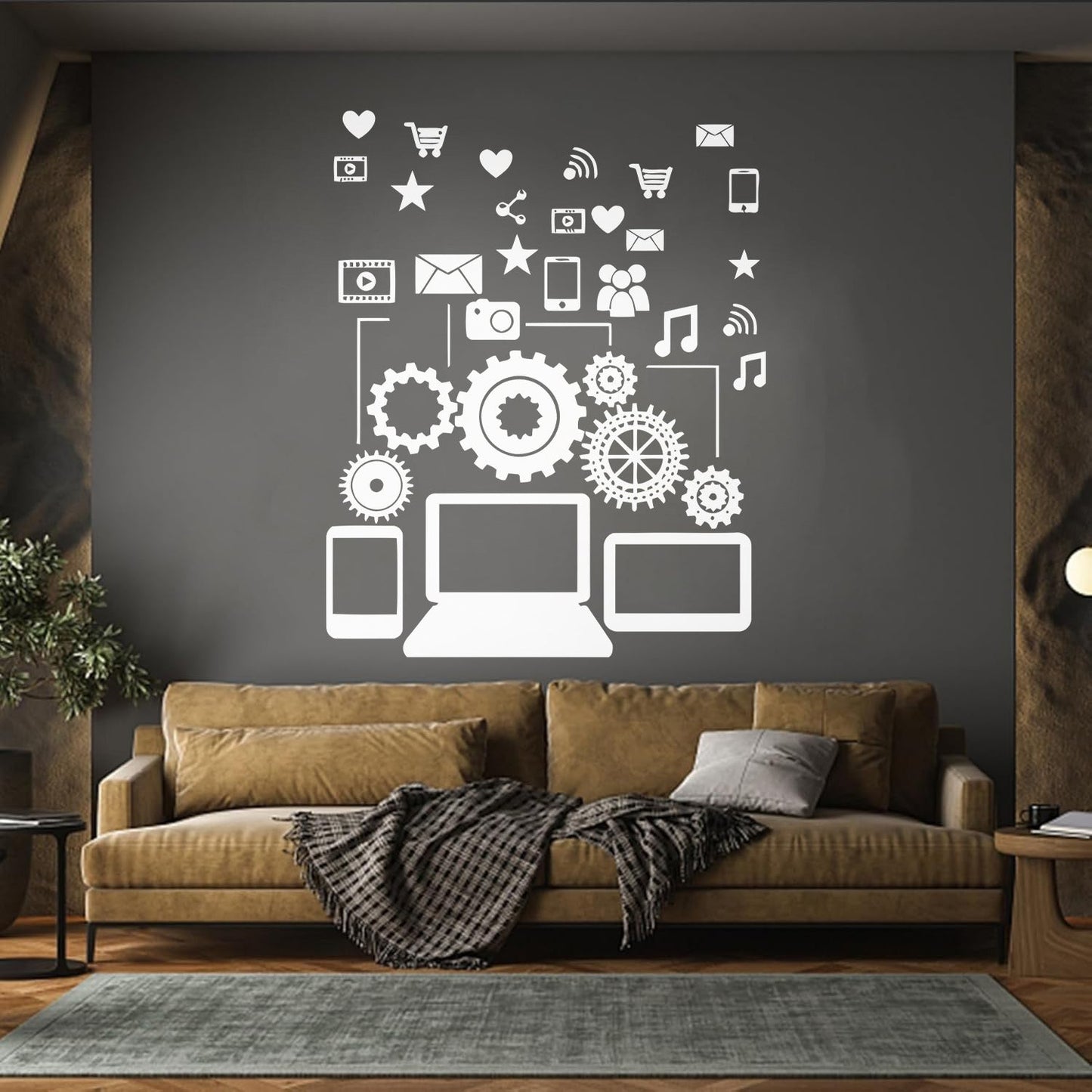 Wall Stickers Social Network Communication Gadgets Glass Stickers