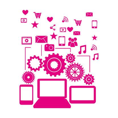 Wall Stickers Social Network Communication Gadgets Glass Stickers