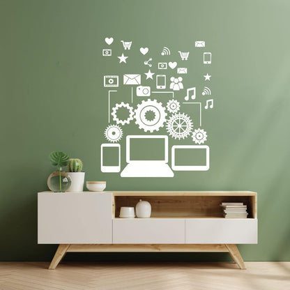 Wall Stickers Social Network Communication Gadgets Glass Stickers