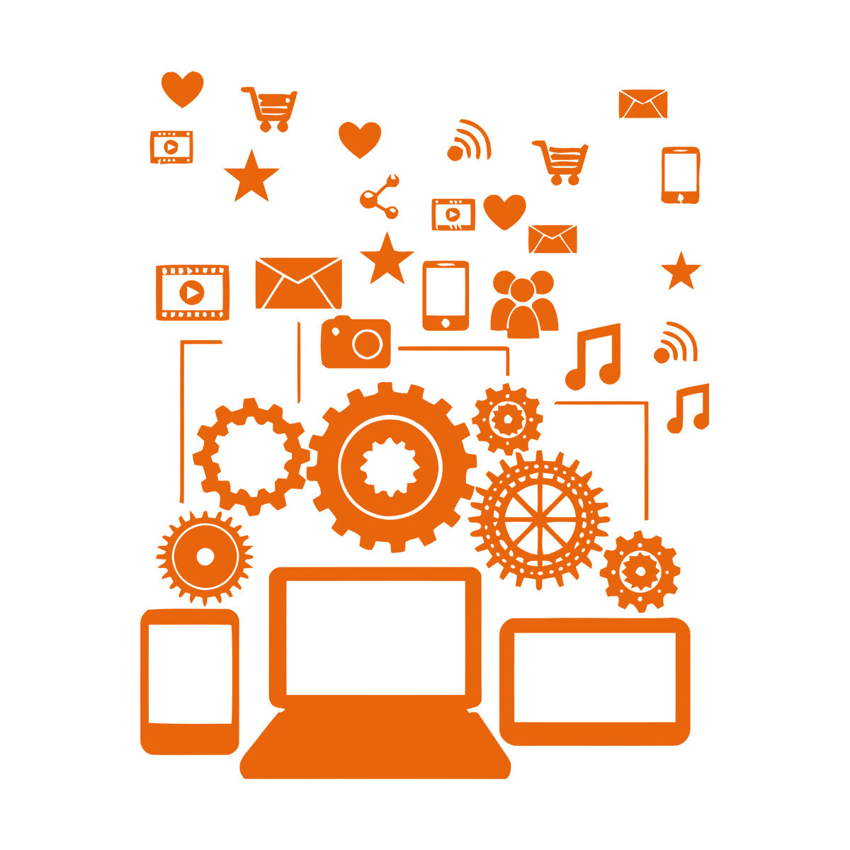 Wall Stickers Social Network Communication Gadgets Glass Stickers