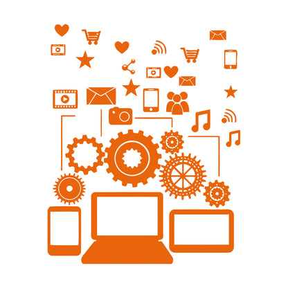 Wall Stickers Social Network Communication Gadgets Glass Stickers