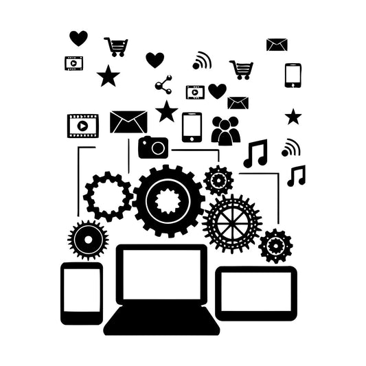 Wall Stickers Social Network Communication Gadgets Glass Stickers