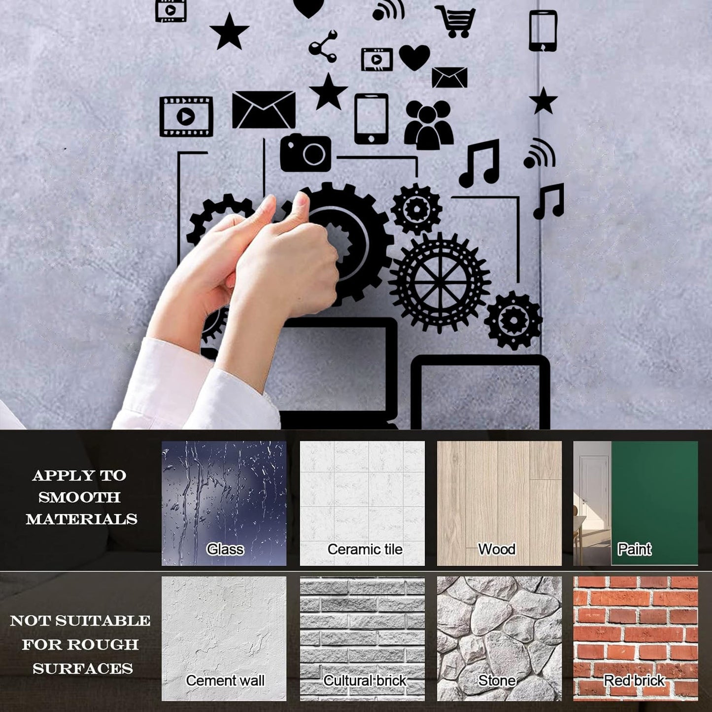 Wall Stickers Social Network Communication Gadgets Glass Stickers