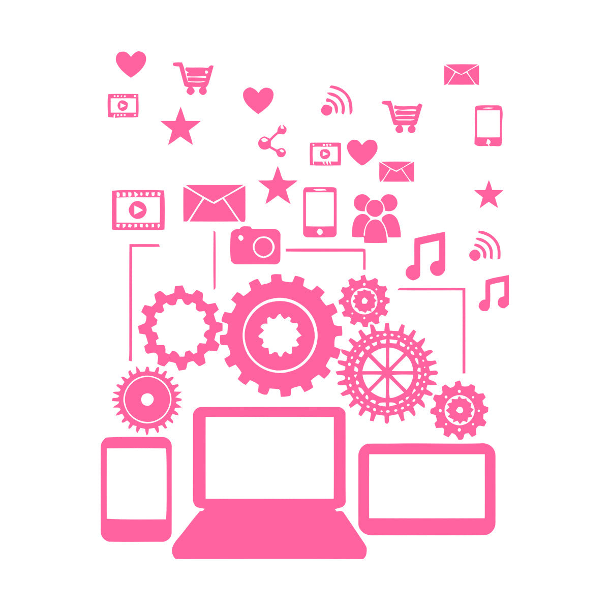 Wall Stickers Social Network Communication Gadgets Glass Stickers