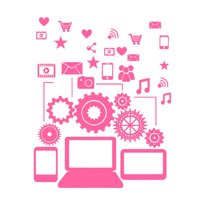 Wall Stickers Social Network Communication Gadgets Glass Stickers