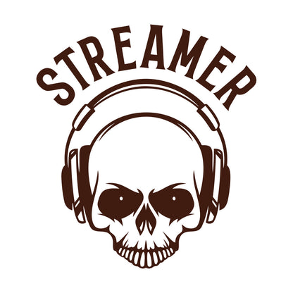Streamer Gaming Zone Skull Headphones Engraving Stickers Removable Without Leaving Glue