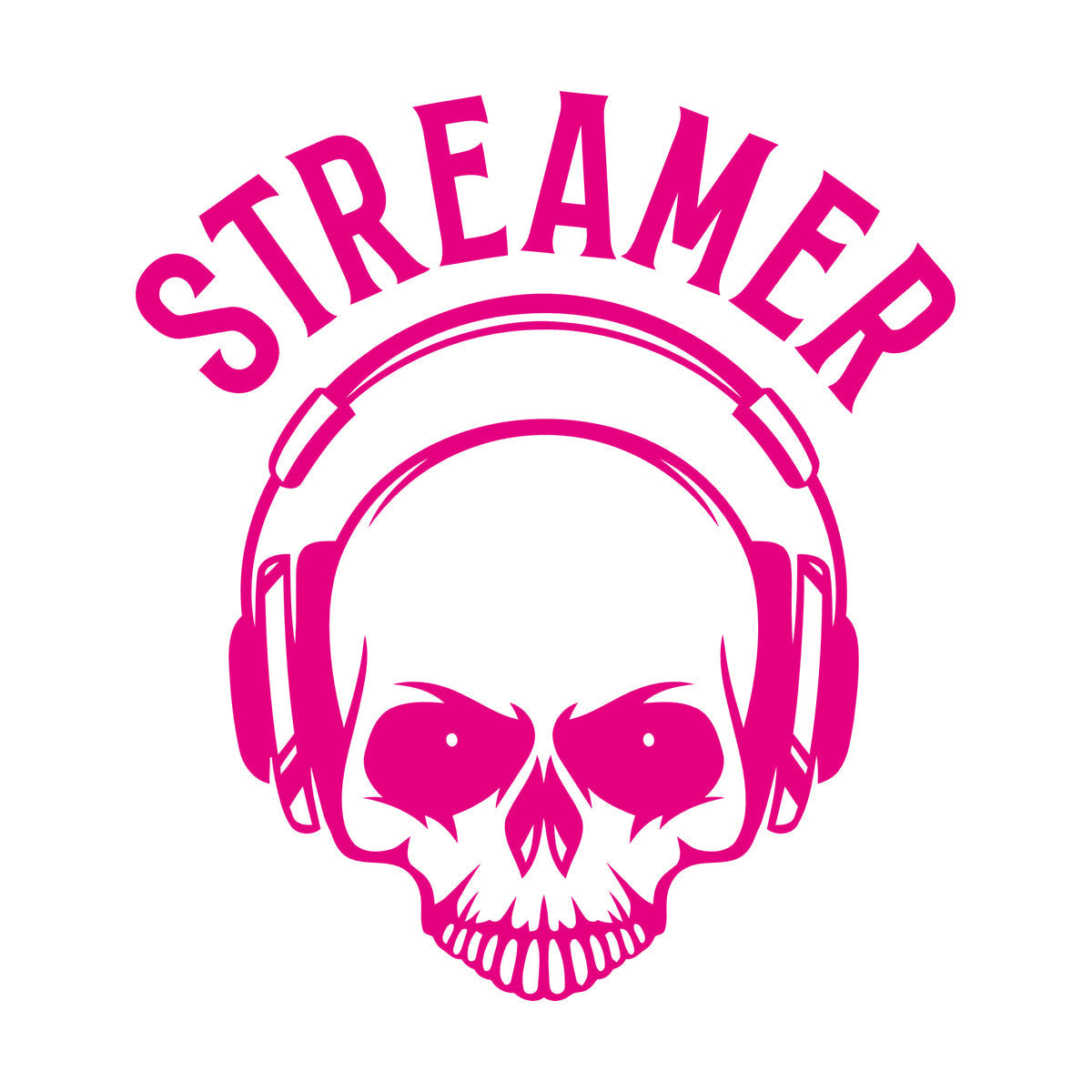 Streamer Gaming Zone Skull Headphones Engraving Stickers Removable Without Leaving Glue