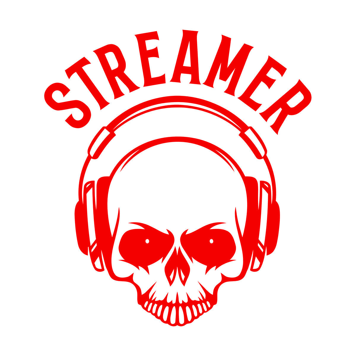 Streamer Gaming Zone Skull Headphones Engraving Stickers Removable Without Leaving Glue