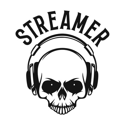 Streamer Gaming Zone Skull Headphones Engraving Stickers Removable Without Leaving Glue