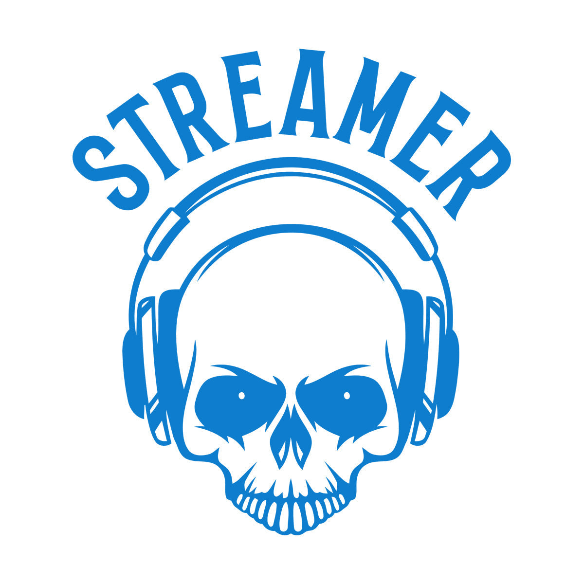 Streamer Gaming Zone Skull Headphones Engraving Stickers Removable Without Leaving Glue