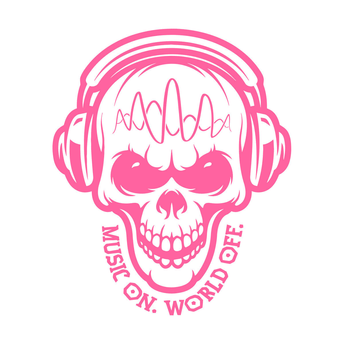 Vinyl Wall Stickers Table Teen Skull Music Headphones Easy Installation