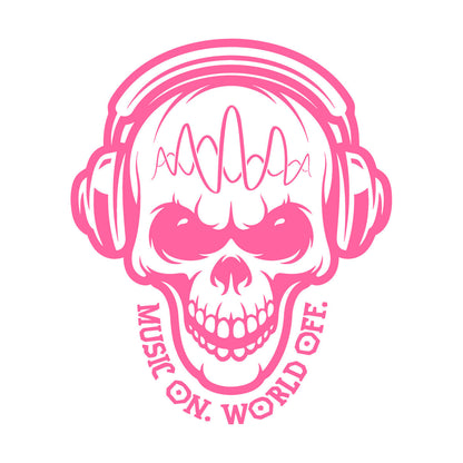 Vinyl Wall Stickers Table Teen Skull Music Headphones Easy Installation