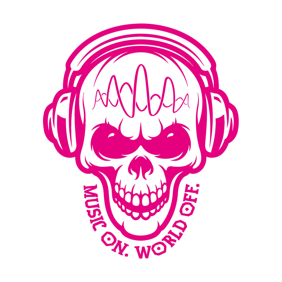 Vinyl Wall Stickers Table Teen Skull Music Headphones Easy Installation