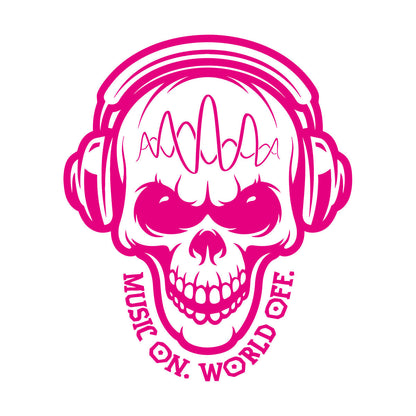 Vinyl Wall Stickers Table Teen Skull Music Headphones Easy Installation