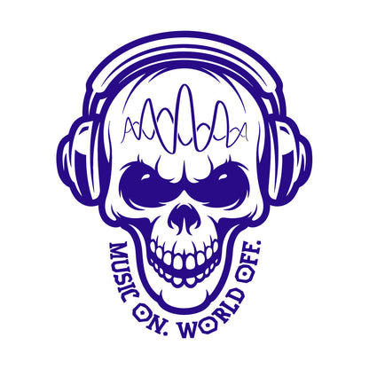 Vinyl Wall Stickers Table Teen Skull Music Headphones Easy Installation