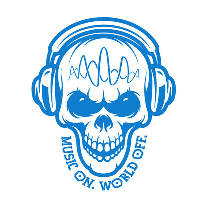 Vinyl Wall Stickers Table Teen Skull Music Headphones Easy Installation