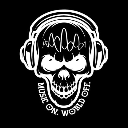 Vinyl Wall Stickers Table Teen Skull Music Headphones Easy Installation