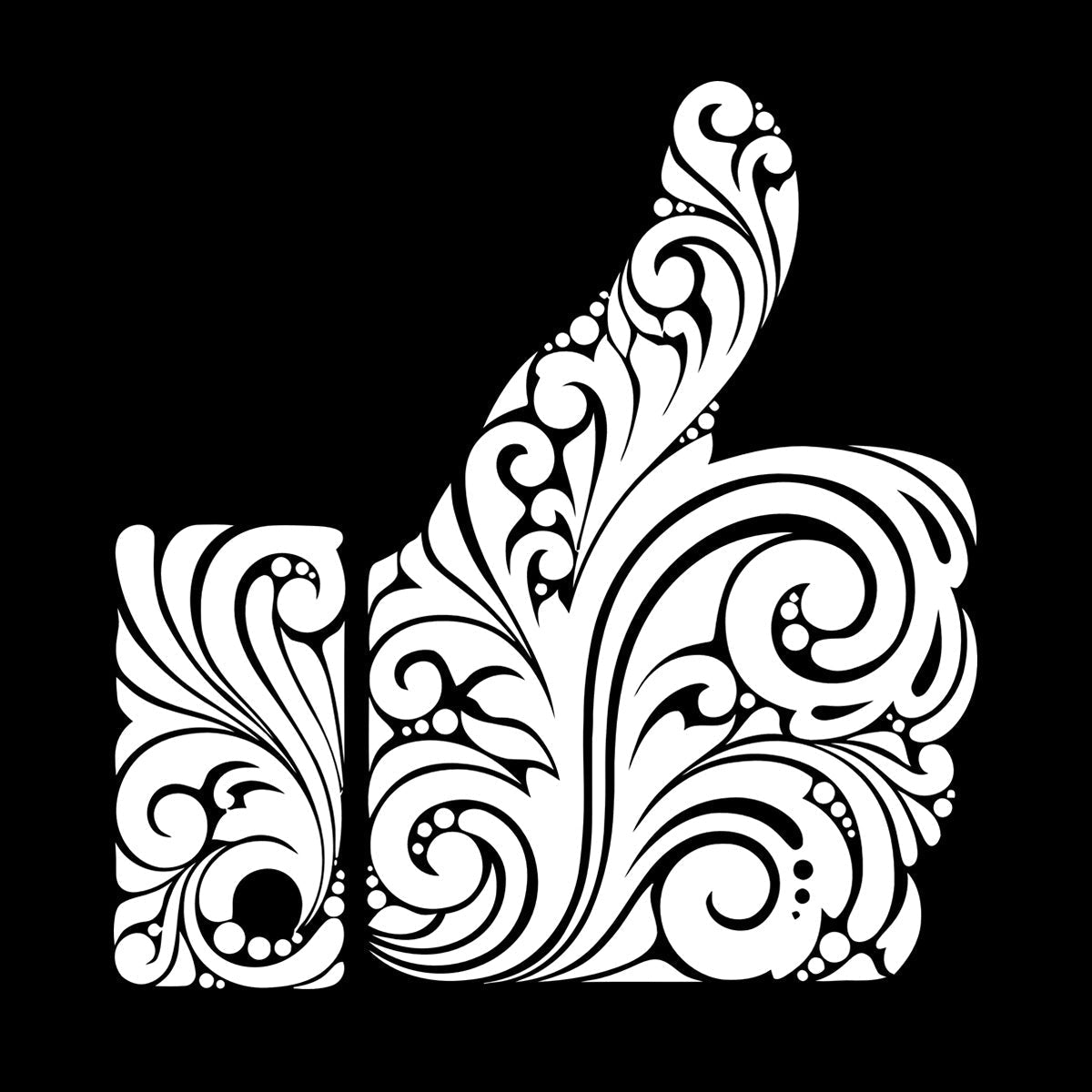 Fine Carving Stickers Thumb Like Ok Social Networks Geek Art Decoration