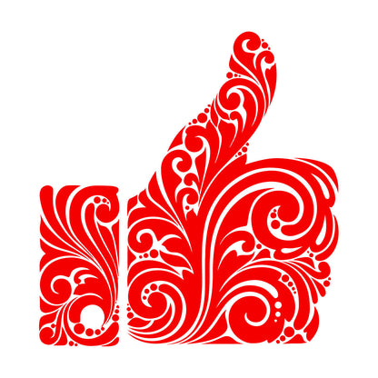 Fine Carving Stickers Thumb Like Ok Social Networks Geek Art Decoration