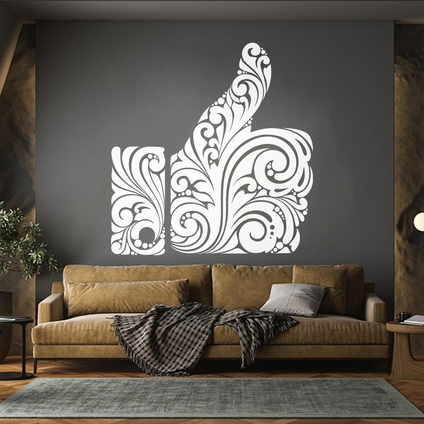 Fine Carving Stickers Thumb Like Ok Social Networks Geek Art Decoration