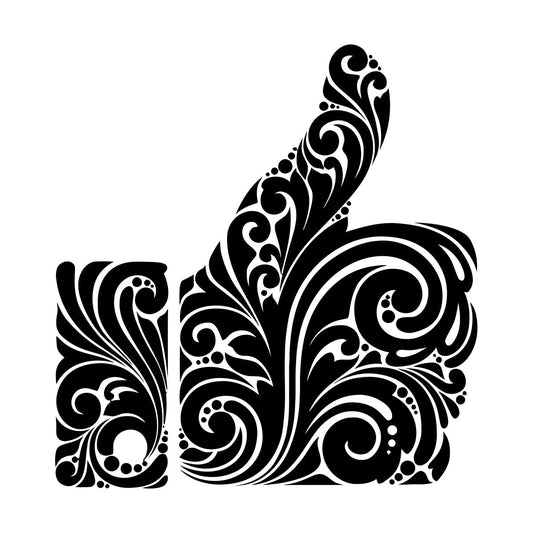 Fine Carving Stickers Thumb Like Ok Social Networks Geek Art Decoration