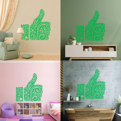 Fine Carving Stickers Thumb Like Ok Social Networks Geek Art Decoration