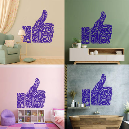 Fine Carving Stickers Thumb Like Ok Social Networks Geek Art Decoration