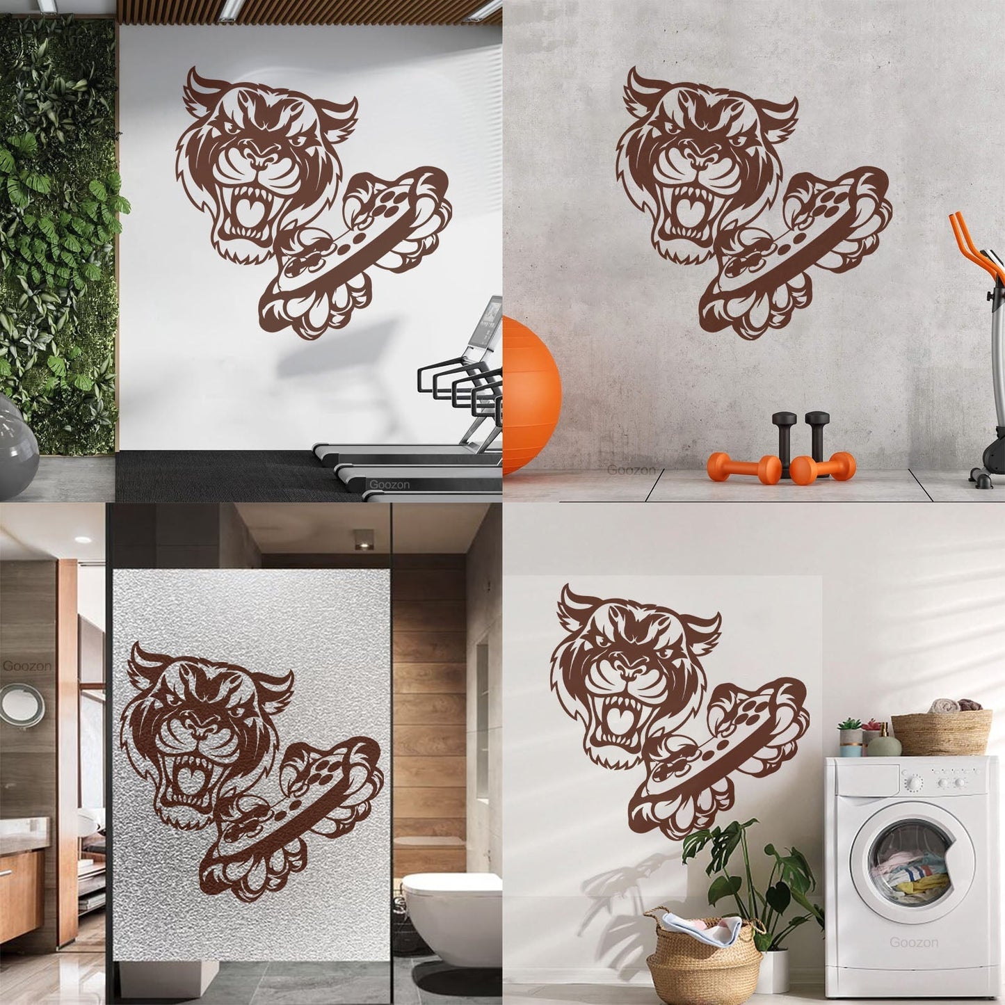 Wall Stickers Tiger Head Game Joystick Video Game Wall Beautification