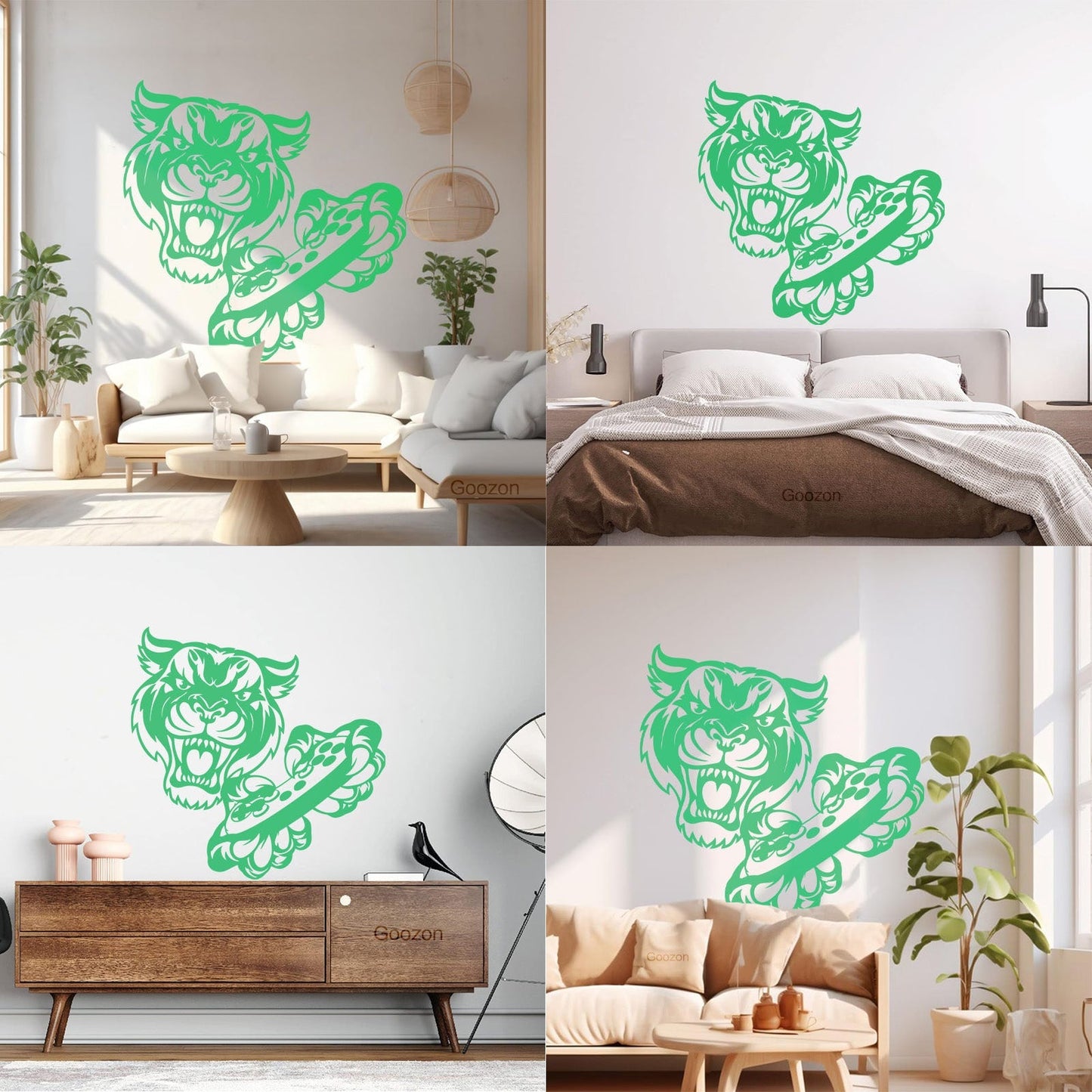 Wall Stickers Tiger Head Game Joystick Video Game Wall Beautification