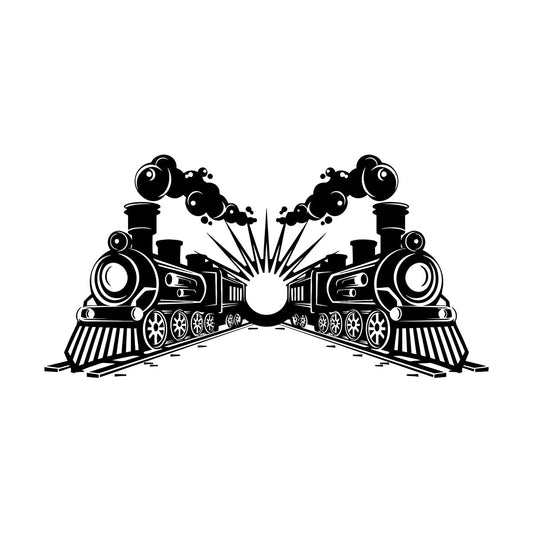 Engraving Stickers Transport Railway Steam Train Locomotive Glass Stickers