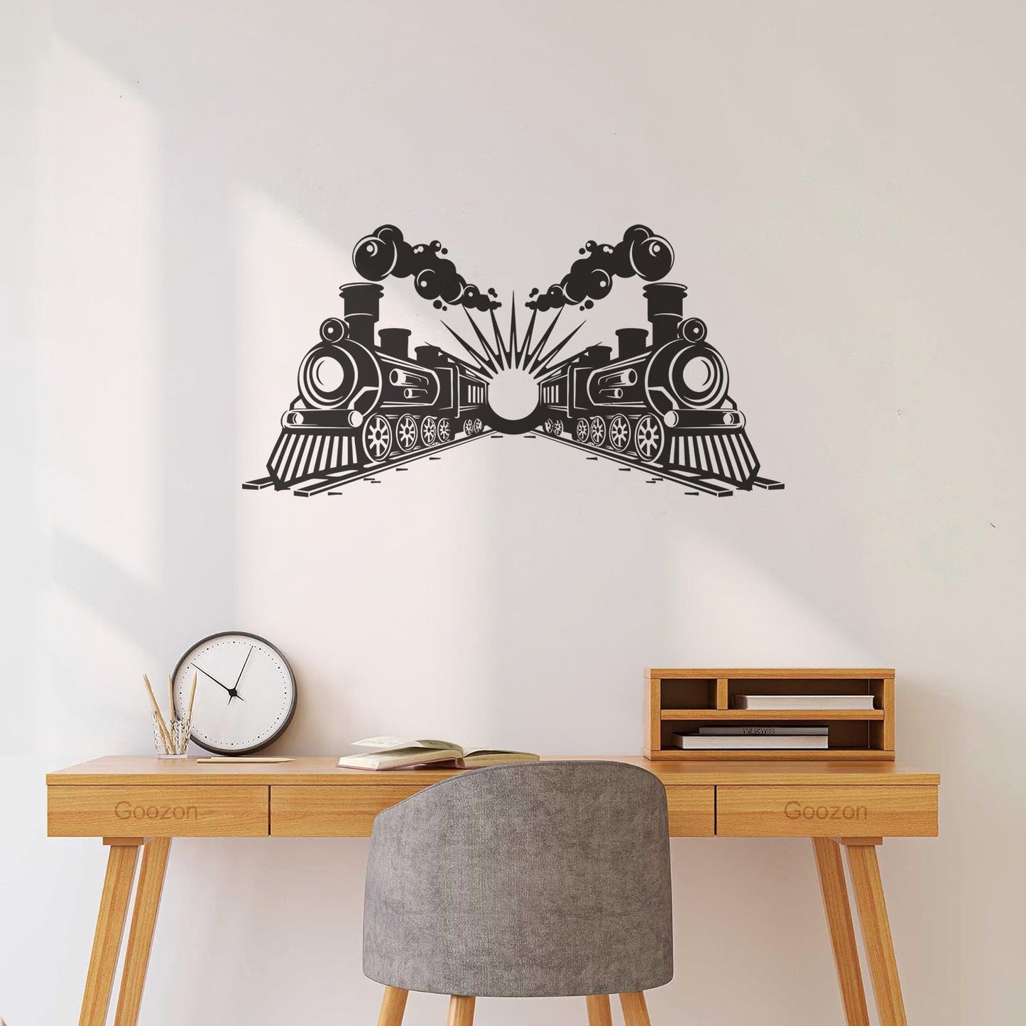 Engraving Stickers Transport Railway Steam Train Locomotive Glass Stickers